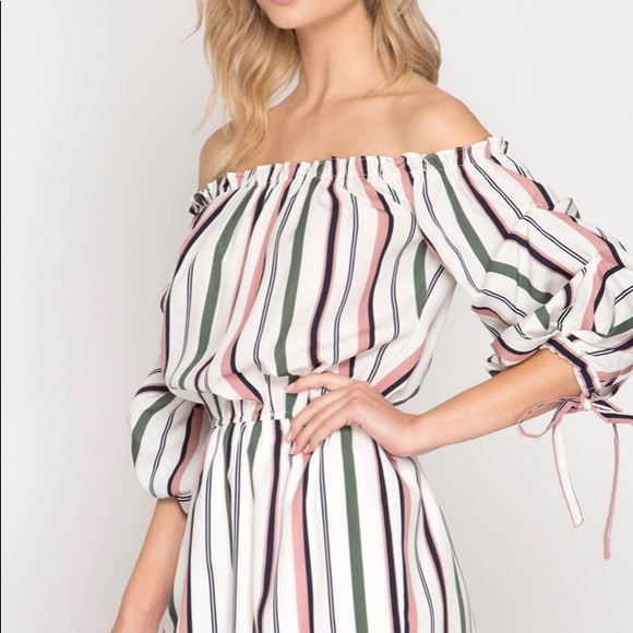 Striped Romper - Picture 3 of 5